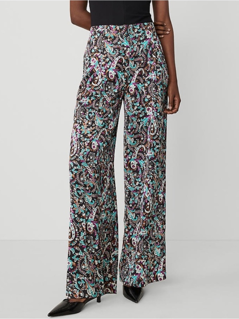 Ann Taylor Paisley Wide Leg Pants Size 4